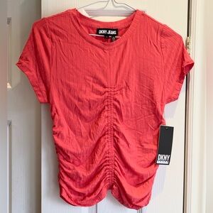 DKNY Women's Coral Ruched Tee